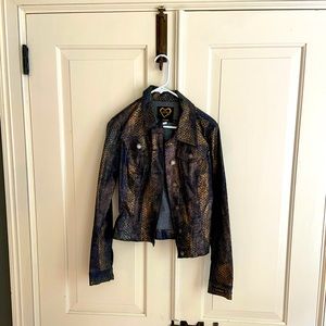 Vintage 2000 Holiday Collection Snakeskin XOXO Jacket Navy/Gold